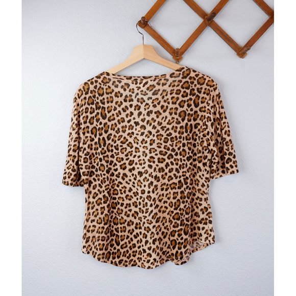 Rebecca Taylor Animal Print Linen Short Sleeve Blouse, size small - Picture 6 of 9